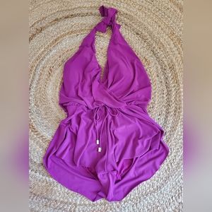 Magicsuit Bianca Romper in Hibiscus (Bright Pink)  Size 12